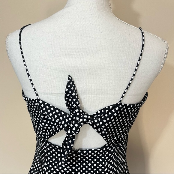Evan Picone Diamond Polka Dot Tie Back Dress - Picture 9 of 15